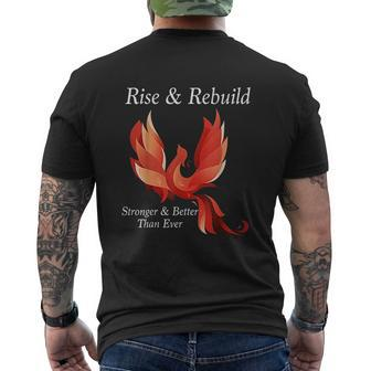 Rise And Rebuild Phoenix Bird Firebird Mens Back Print T-shirt - Thegiftio UK