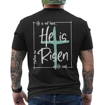 He Is Risen Easter Christian Men's T-shirt Back Print - Seseable