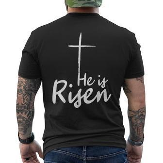 He Is Risen Easter Is About Jesus Bible Christ Easter Men's T-shirt Back Print | Mazezy CA
