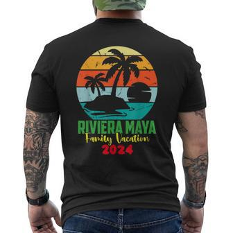 Riviera Maya Beach Family Vacation 2024 Reunion Trip Retro Men's T-shirt Back Print - Thegiftio UK