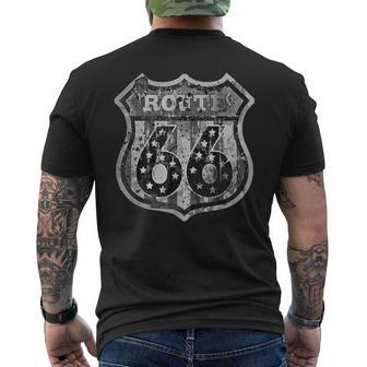 Road Rout 66 Vintage Retro Sign T Truck Biker Usa Men's T-shirt Back Print - Seseable