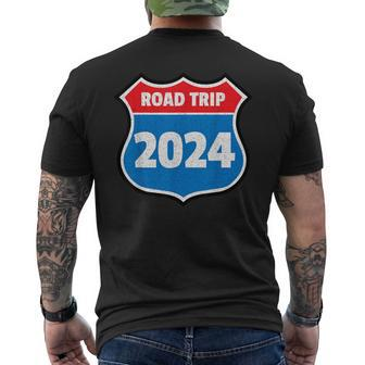 Road Trip 2024 Sign Family Group Matching Distressed Men's T-shirt Back Print - Seseable