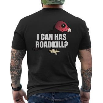 I Can Has Roadkill Cartoon Turkey Vulture Bird Meme Men's T-shirt Back Print - Monsterry