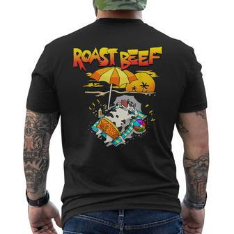 Roast Beef Cow On Beach Vacation Sun Tan Summer Lover Men's T-shirt Back Print - Thegiftio UK