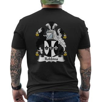 Robbins Family Crest British Family Crests Mens Back Print T-shirt - Seseable