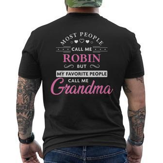 Robin Name Personalized Grandma Men's T-shirt Back Print - Monsterry