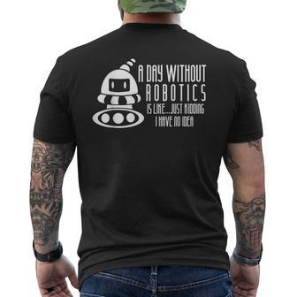 Robotics Build Robots A Day Without Robotics Men's T-shirt Back Print - Monsterry CA