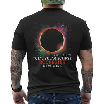 Rochester Ny New York Total Solar Eclipse 2024 Men's T-shirt Back Print | Mazezy