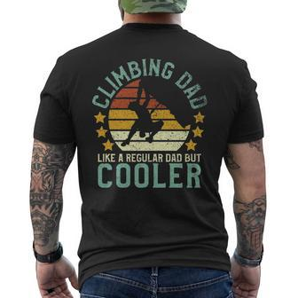 Rock Climbing Dad Mountain Climber Father's Day Pullover Men's T-shirt Back Print | Mazezy