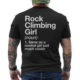 Rock Climbing Girl Definition Sports Men's T-shirt Back Print | Mazezy