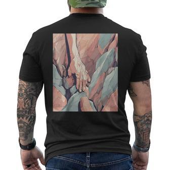 Rock Climbing Grip In Subtle Strength Men's T-shirt Back Print - Monsterry DE