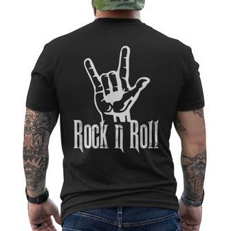 Rock N Roll Band Rockstar Rock On Sign Men's T-shirt Back Print - Monsterry