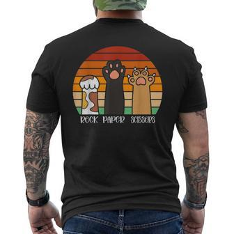 Rock Paper Scissors Game Kitten Lover Animal Paws Cat Men's T-shirt Back Print - Monsterry UK