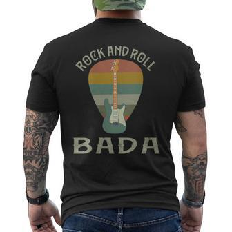 Rock And Roll Bada Classic Guitar Happy Fathers Day Men's T-shirt Back Print - Thegiftio UK