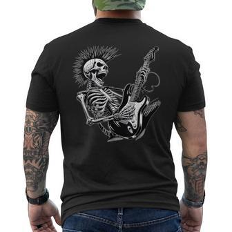 Rock And Roll Skeleton Playing Guitar Men's T-shirt Back Print | Mazezy AU