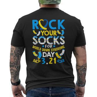 Rock Your Socks Down Syndrome Day Awareness For Boys Girls Men's T-shirt Back Print - Seseable