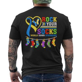 Rock Your Socks World Down Syndrome Day 2024 Men's T-shirt Back Print - Monsterry AU