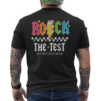 Rock The Test Dont Stress Testing Day Teachers Students Men's T-shirt Back Print - Monsterry DE