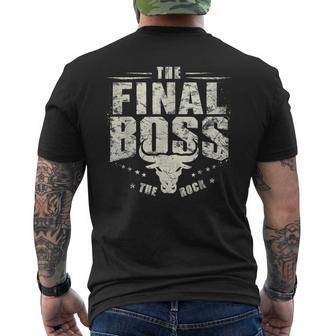 Rock Vintage Music Boss Final White Fun Music Lover Men's T-shirt Back Print | Mazezy