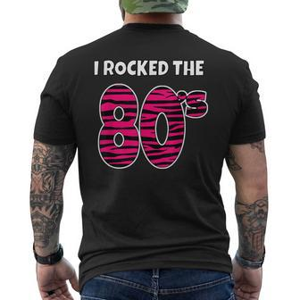 I Rocked The 80'S Costume Pink Black Tiger Stripe Men's T-shirt Back Print - Monsterry DE