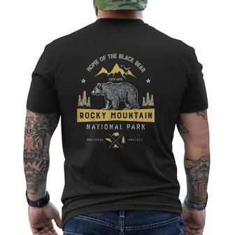 Rocky Mountain National Park Vintage Colorado Bear Mens Back Print T-shirt - Thegiftio