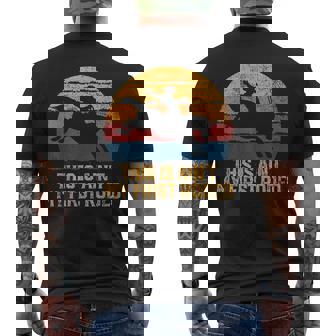 Rodeo Cowboy Horse Riding Western Mens Back Print T-shirt - Thegiftio