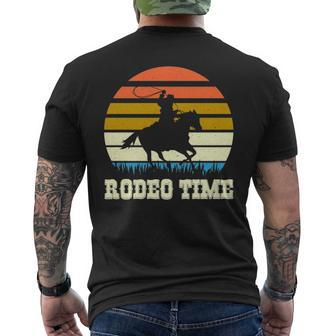 Rodeo Time Vintage Rodeo Time Cowboy Horse Retro Sunset Men's T-shirt Back Print | Mazezy CA