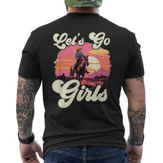 Rodeo Western Country Cowgirl Hat Let's Go Girls Men's T-shirt Back Print - Monsterry