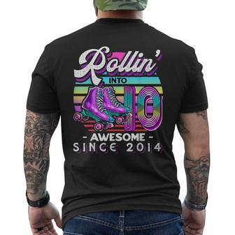 Roller Skating 10Th Birthday Girls Rollin 10 Awesome 2014 Men's T-shirt Back Print | Mazezy