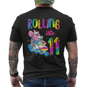 Rolling Into 11 Years Let's Roll I'm Turning 11 Roller Skate Men's T-shirt Back Print - Thegiftio UK