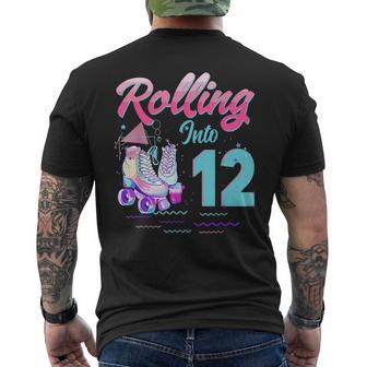 Rolling Into 12 Years Roller Skates Skating For Girls Men's T-shirt Back Print | Mazezy