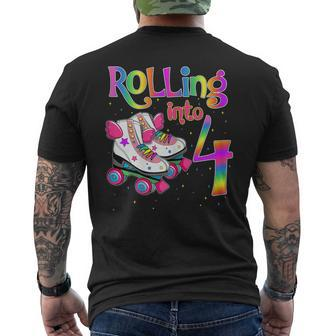 Rolling Into 4 Years Let's Roll I'm Turning 4 Roller Skate Men's T-shirt Back Print - Monsterry AU