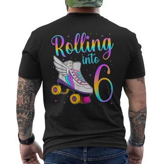 Rolling Into 6 Years Lets Roll I'm Turning 6 Roller Skates Men's T-shirt Back Print - Monsterry AU