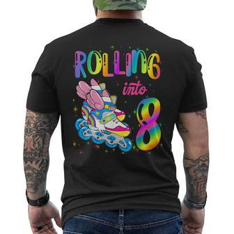 Rolling Into 8 Years Let's Roll I'm Turning 8 Roller Skate Men's T-shirt Back Print - Monsterry