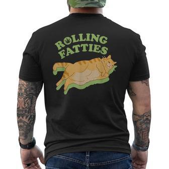 Rolling Fatties Weed Cat Marijuana Men's T-shirt Back Print - Seseable
