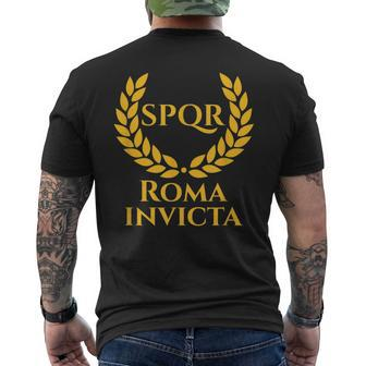 Roma Invicta Spqr Classical Rome Ancient Roman History Men's T-shirt Back Print - Monsterry CA