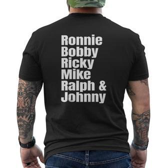 Ronnie Bobby Ricky Mike Ralph And Johnny V4 Mens Back Print T-shirt - Thegiftio UK