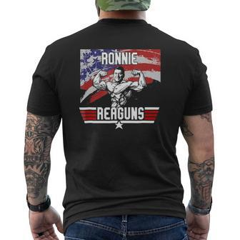 Ronnie Reaguns Patriot American Flag Mens Back Print T-shirt | Mazezy