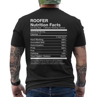 Roofer Nutrition Facts Men's T-shirt Back Print | Mazezy