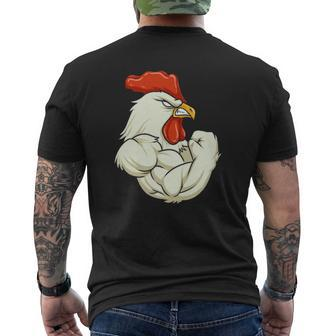 Rooster At The Gym Swole Workout Mens Back Print T-shirt | Mazezy UK