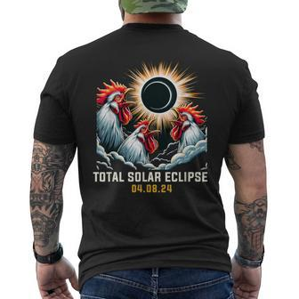 Rooster Howling At Solar Eclipse Men's T-shirt Back Print | Mazezy