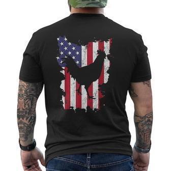 Rooster Patriotic Chicken 4Th Of July Usa Flag Mens Back Print T-shirt - Thegiftio