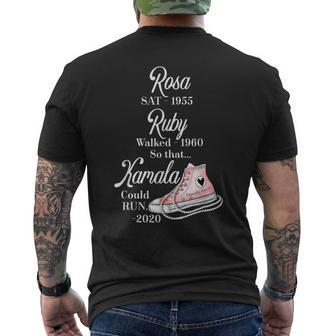 Rosa Sat Ruby Walked So Kamala Could Run Empowering Men's T-shirt Back Print - Monsterry