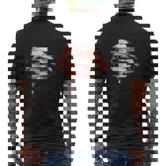 Rose Gold Dripping Lip Art Mens Back Print T-shirt - Thegiftio UK