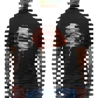 Rose Gold Dripping Lip Art V2 Mens Back Print T-shirt - Thegiftio UK
