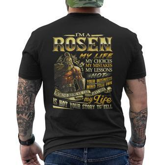Rosen Family Name Rosen Last Name Team Men's T-shirt Back Print - Seseable