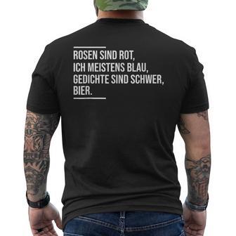 Roses Sind Rot Ich Am Liebte Blau Geeich Sind Chwerbier Black T-Shirt mit Rückendruck - Seseable