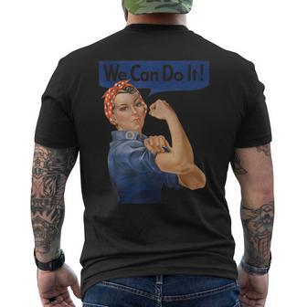 We Can Do It Rosie The Riveter Feminist Rosey Rosy Vintage Men's T-shirt Back Print - Monsterry
