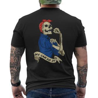 Rosie The Riveter We Can Do It Skull Men's T-shirt Back Print - Monsterry CA