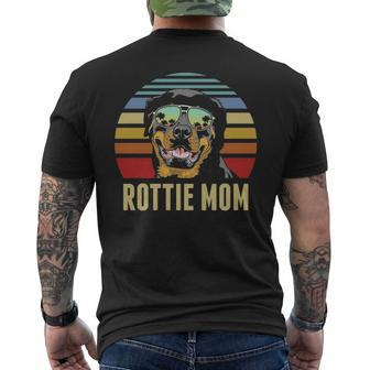 Rottie Mom Rottweiler Dog Vintage Retro Sunset Beach Vibe Men's T-shirt Back Print | Mazezy